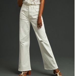NWT Anthropologie White Pilcro The Joey High-Rise Straight Jeans Size 32